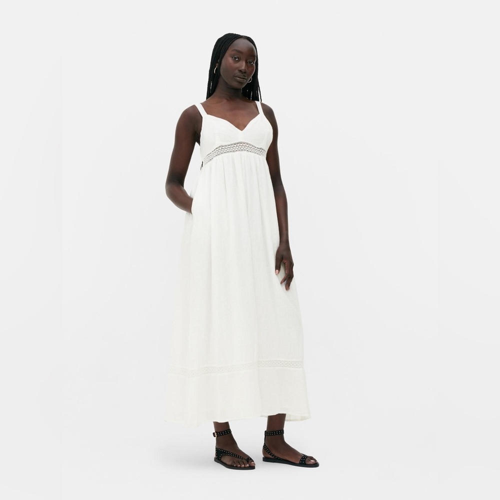 Primark x Rita Ora bohemian White dress 12/14 NWT